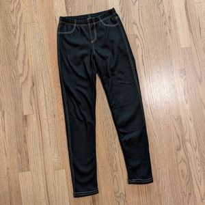 Fleece-lined jean leggings